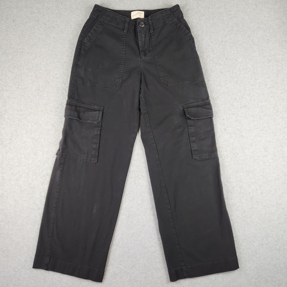 Universal Thread Goods Co Black Cargo Pants Utility Pockets Relaxed Fit Women 0S